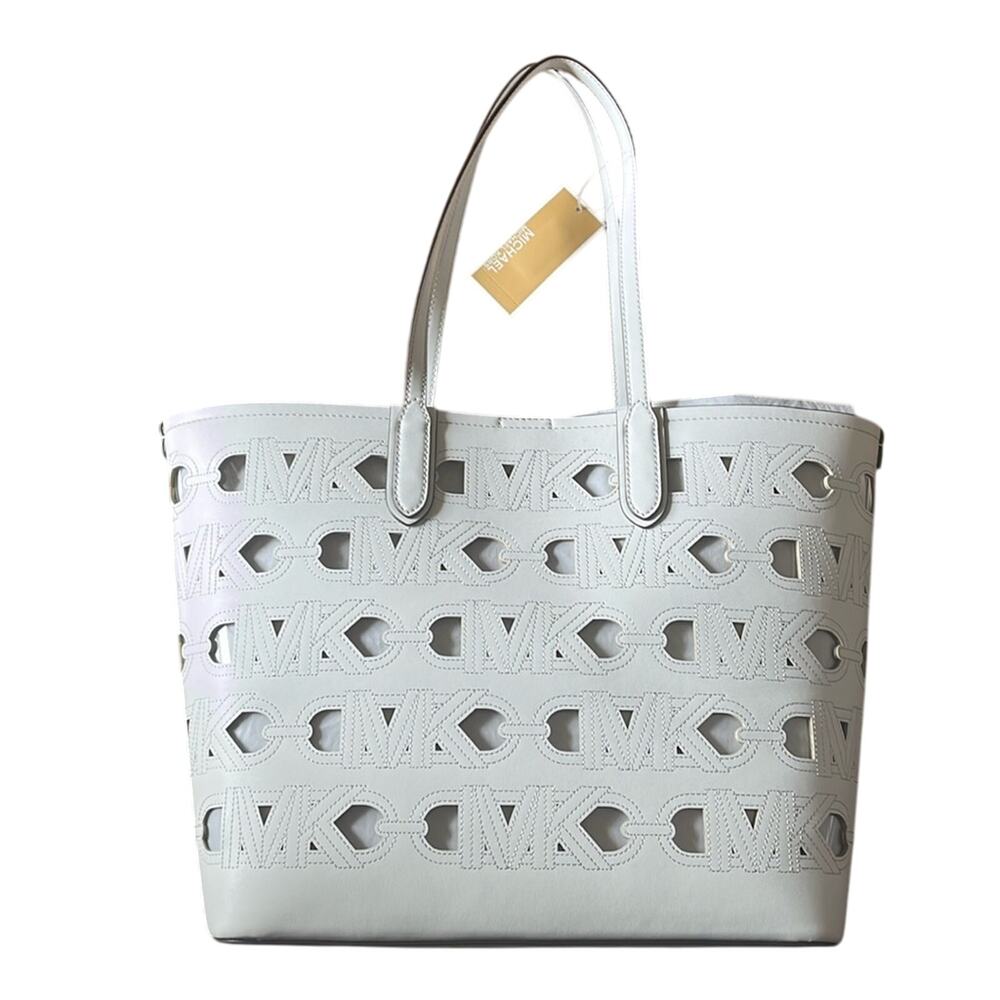 Michael Kors Eliza Large E/W Open Tote White $ 298 Bag NWT - Picture 2 of 4